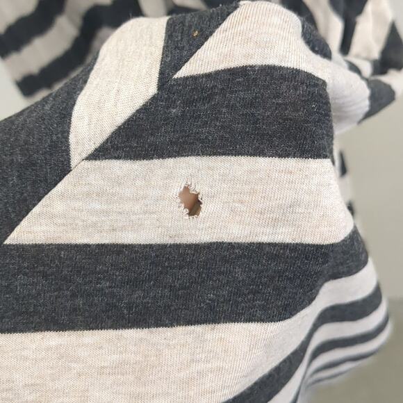 Agua rayon black and gray striped maxi dress size Large - Picture 4 of 6